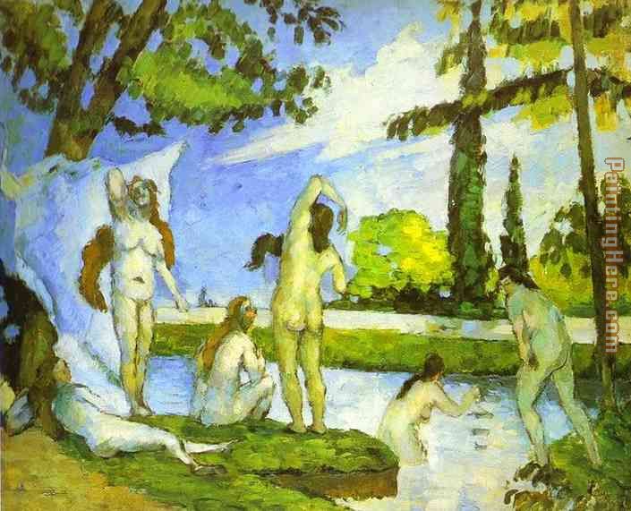 Six Women Bathing painting - Paul Cezanne Six Women Bathing art painting